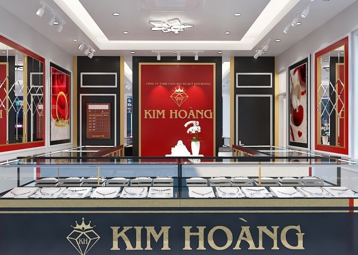 Thiết kế nội thất tiệm vàng Kim Hoàng, Bình Phước